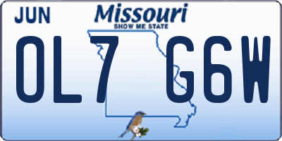 MO license plate OL7G6W