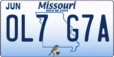 MO license plate OL7G7A