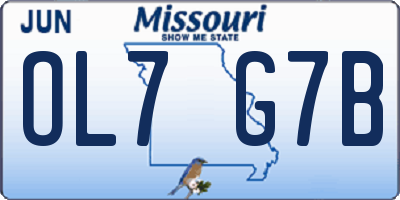 MO license plate OL7G7B