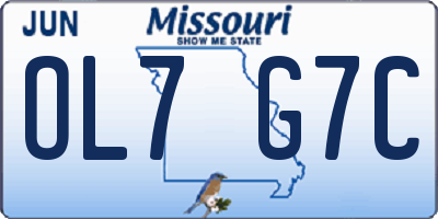 MO license plate OL7G7C