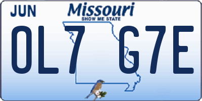 MO license plate OL7G7E