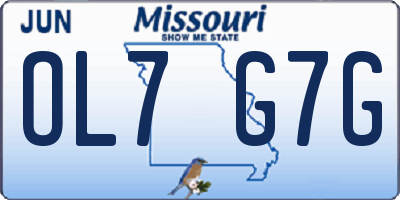 MO license plate OL7G7G