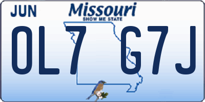MO license plate OL7G7J