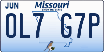 MO license plate OL7G7P