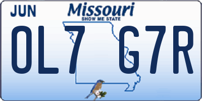MO license plate OL7G7R