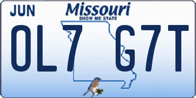 MO license plate OL7G7T