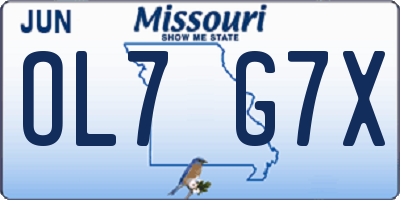 MO license plate OL7G7X