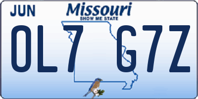 MO license plate OL7G7Z