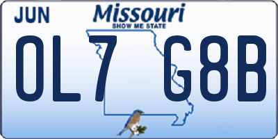 MO license plate OL7G8B