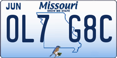 MO license plate OL7G8C