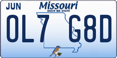MO license plate OL7G8D