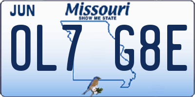 MO license plate OL7G8E