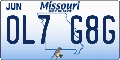 MO license plate OL7G8G