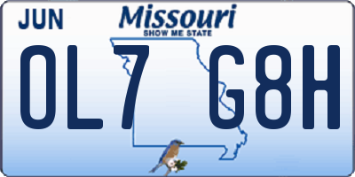 MO license plate OL7G8H