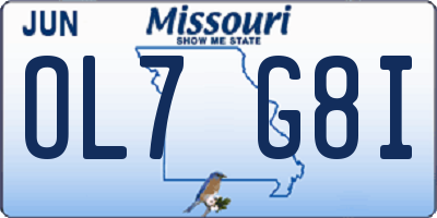 MO license plate OL7G8I