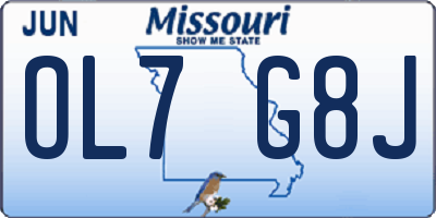 MO license plate OL7G8J