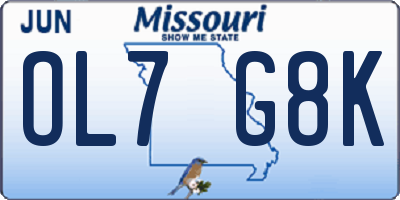 MO license plate OL7G8K