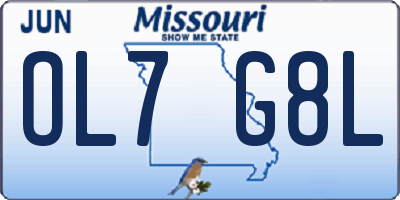 MO license plate OL7G8L
