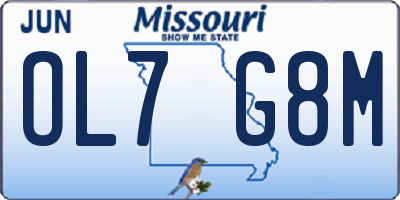 MO license plate OL7G8M