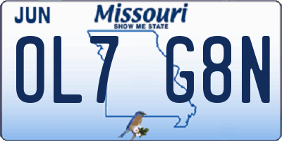 MO license plate OL7G8N