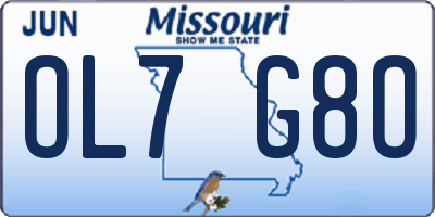 MO license plate OL7G8O