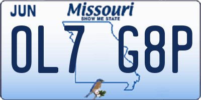 MO license plate OL7G8P
