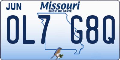 MO license plate OL7G8Q