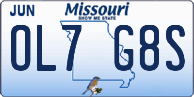 MO license plate OL7G8S