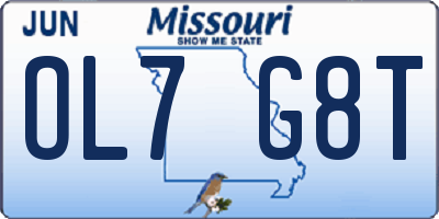 MO license plate OL7G8T