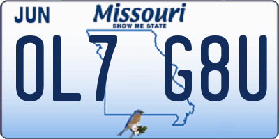 MO license plate OL7G8U