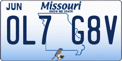 MO license plate OL7G8V