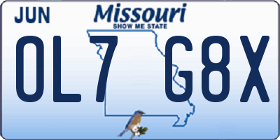 MO license plate OL7G8X