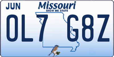 MO license plate OL7G8Z