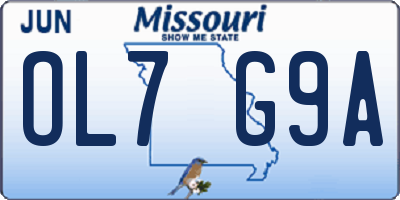 MO license plate OL7G9A