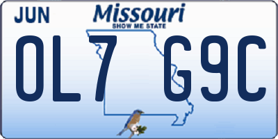 MO license plate OL7G9C