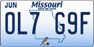 MO license plate OL7G9F
