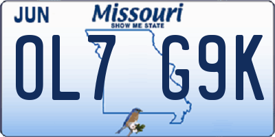 MO license plate OL7G9K