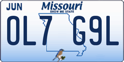 MO license plate OL7G9L