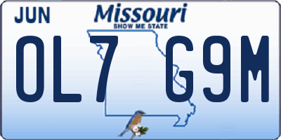 MO license plate OL7G9M
