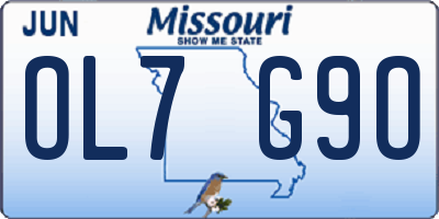 MO license plate OL7G9O
