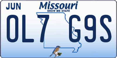 MO license plate OL7G9S