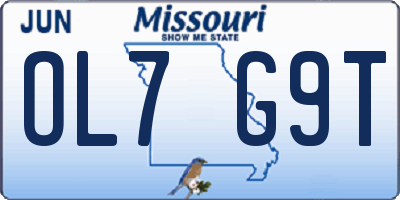 MO license plate OL7G9T