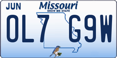 MO license plate OL7G9W