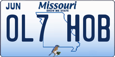 MO license plate OL7H0B