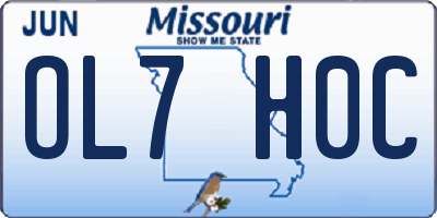 MO license plate OL7H0C