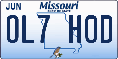 MO license plate OL7H0D