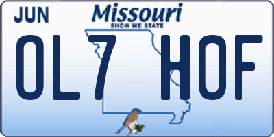 MO license plate OL7H0F