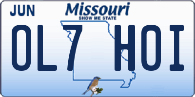MO license plate OL7H0I