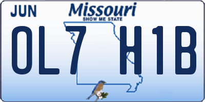 MO license plate OL7H1B