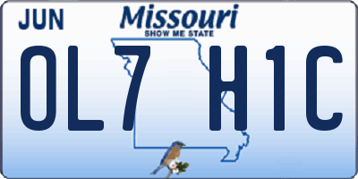 MO license plate OL7H1C